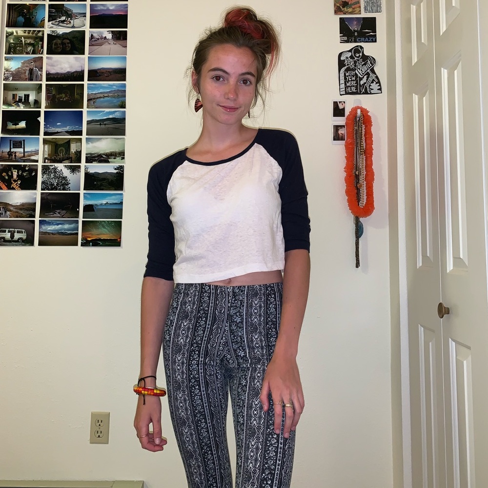 Baseball Tee 3/4 sleeve crop top